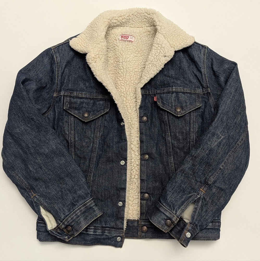 Vintage Levi's Men's Sherpa Denim Jeans Jacket Small